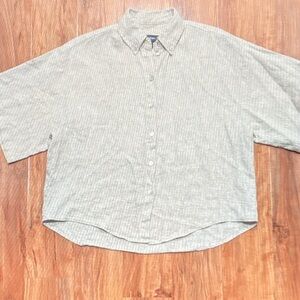 Donna Karan Men's Casual Beige Button Down Shirt